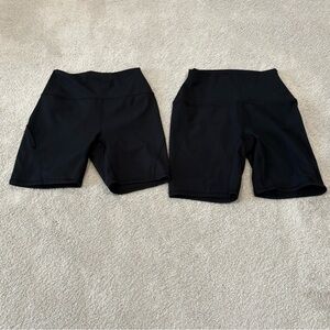 RBX Women's Athletic Workout 5" & 6" Inseam Black Bike Shorts Set XS Volleyball